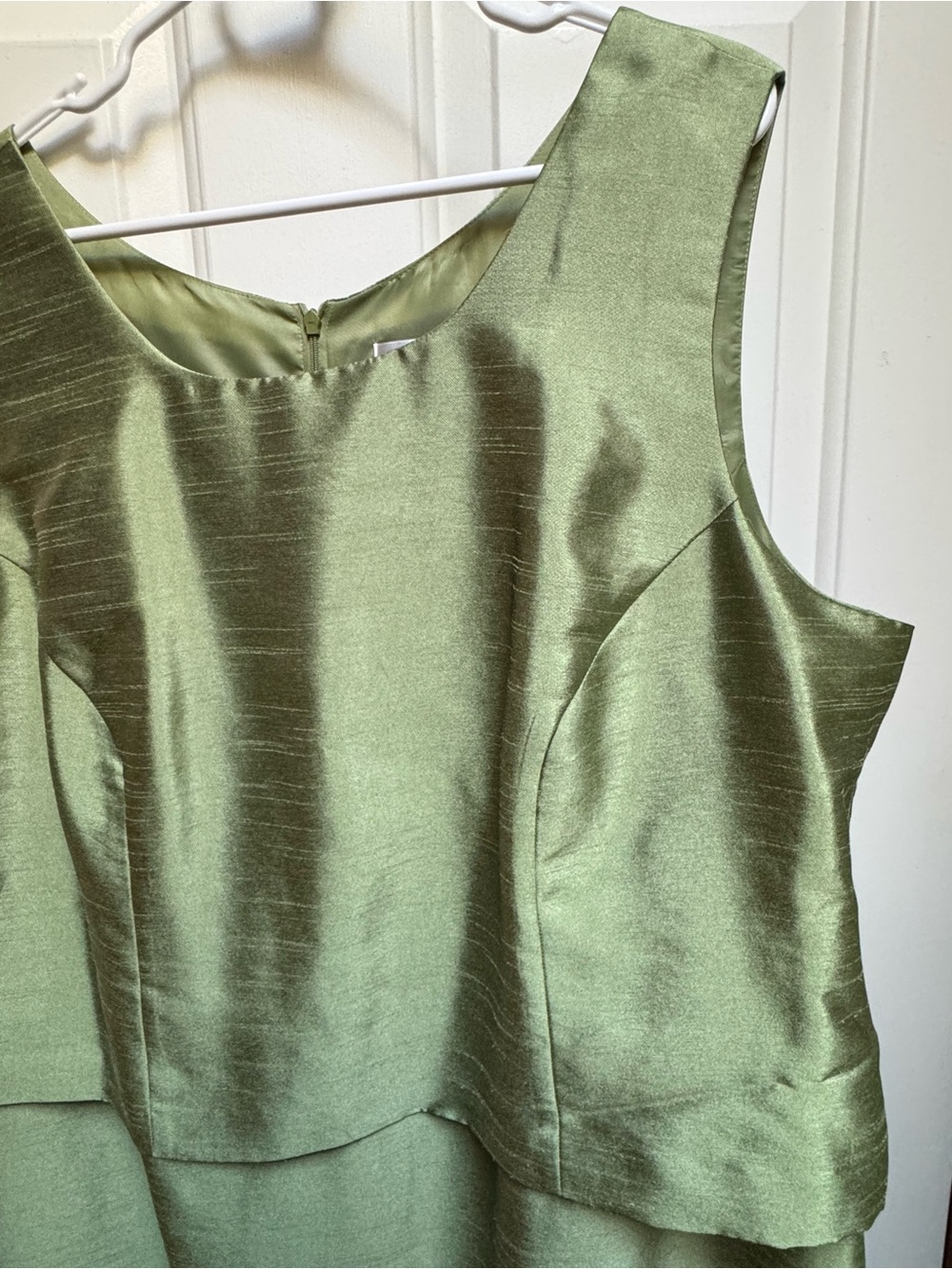 Jessica Howard Sage Green Sleeveless Dress 3/4 Beaded Floral Jacket Set Woman 18 - Picture 10 of 16